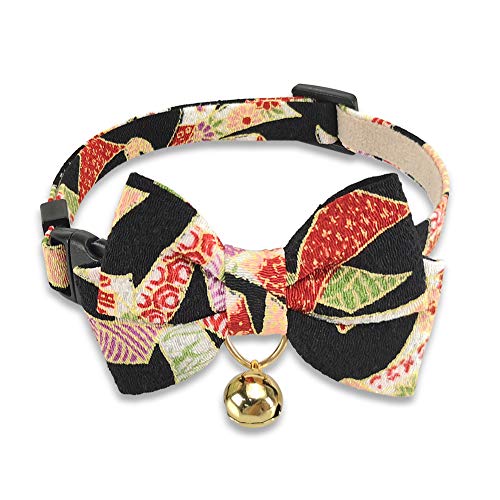 PetSoKoo Katzenhalsband mit doppelter Fliege und Glöckchen, modisches Schleifenmuster, doppelte Fliege, Sicherheitsverschluss PetSoKoo Katzenhalsband mit doppelter Fliege und Glöckchen, modisches Schleifenmuster, doppelte Fliege, Sicherheitsverschluss von PetSoKoo