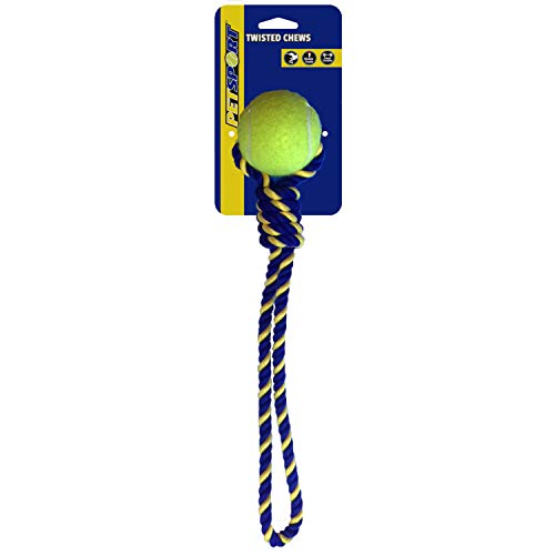 PetSport Apportierspielzeug für Hunde - Tau mit Schlaufe inkl. Tennisball - 38cm von PetSport