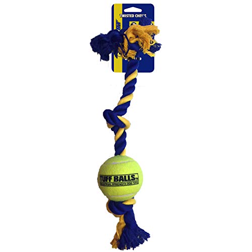 PetSport Hundespielzeug Mini 3-Knot Cotton Rope 30 cm mit Tuff Ball (4,5 cm) von PetSport