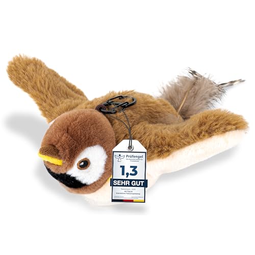 PetTec® Interaktives Katzenspielzeug Elektrisch [DAS ORIGINAL] Selbstbeschäftigung - Katzenspielzeug Vogel beweglich mit Katzenminze Interactive Cat Toy Automatische Katzen Spielsachen von PetTec
