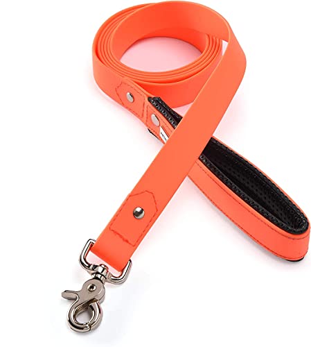PetTec Hundeleine mit Handschlaufe, Führleine 2m bis 80kg, Trainingsleine/Ausbildungsleine/Trekkingleine für Hunde aus TRIOFLEX (ähnl. Biothane), wasserabweisend & robust, Dog Leash (Orange) von PetTec