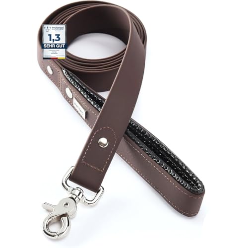 PetTec Hundeleine mit Handschlaufe, Führleine 2m bis 80kg, Trainingsleine/Ausbildungsleine/Trekkingleine für Hunde aus TRIOFLEX (ähnl. Biothane), wasserabweisend & robust, Dog Leash von PetTec