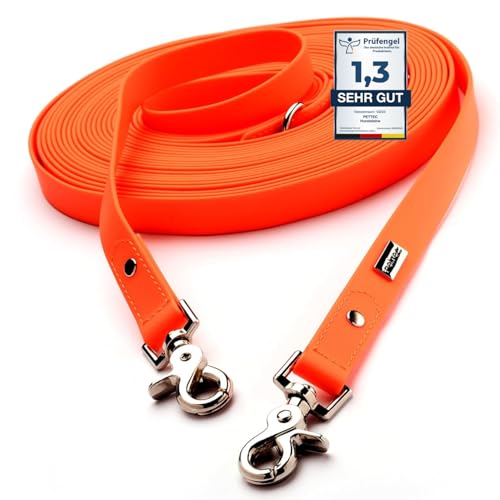 PetTec Hundeleine, Schleppleine & Führleine *5m* bis 80kg, verstellbare Trainingsleine/Ausbildungsleine/Trekkingleine für Hunde aus TRIOFLEX (ähnl. Biothane), wasserabweisend & robust, Dog Leash von PetTec