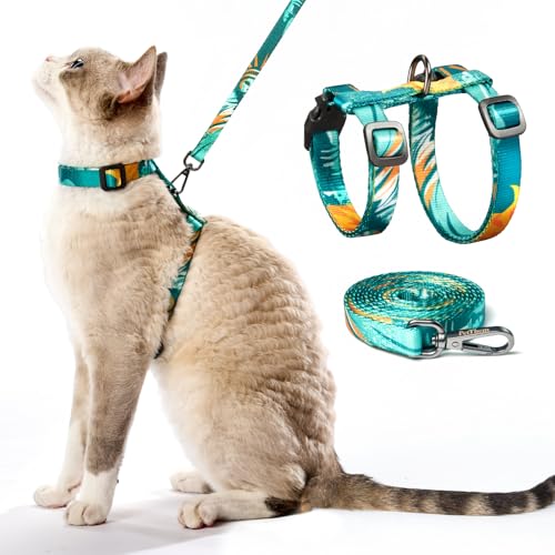 Katzengeschirr und Leine, ausbruchsicher, verstellbar, bequem, weich, leicht, sicher und einfach zu verwenden, für Spaziergänge, Reisen, Kätzchengeschirr für kleine, mittelgroße und große Katzen von PetThem