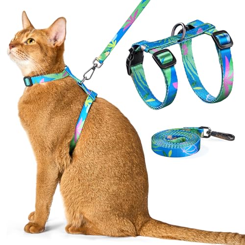 PetThem Katzengeschirr und Leine, ausbruchsicher, verstellbar, bequem, weich, leicht, sicher und einfach, für Spaziergänge, Reisen, Kätzchen, Geschirr für kleine, mittelgroße und große Katzen PetThem Katzengeschirr und Leine, ausbruchsicher, verstellbar, bequem, weich, leicht, sicher und einfach, für Spaziergänge, Reisen, Kätzchen, Geschirr für kleine, mittelgroße und große Katzen von PetThem