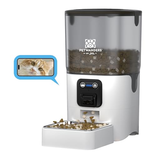 PetWanders by JHL Automatischer Futterspender für Haustiere, 6 l, Steuerung über mobile App, Futterspender mit Sprachnachricht von PetWanders by JHL