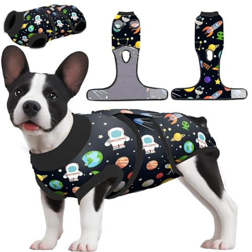 PetWarm Einteiler nach Operationen für Hunde, Innenkleidung für Hundekleid, Anti-Lecken, chirurgische Genesung, Einteiler für Bauchwunden, Hautkrankheiten, Satellitenmuster, Schwarz, Größe XS PetWarm Einteiler nach Operationen für Hunde, Innenkleidung für Hundekleid, Anti-Lecken, chirurgische Genesung, Einteiler für Bauchwunden, Hautkrankheiten, Satellitenmuster, Schwarz, Größe XS von PetWarm