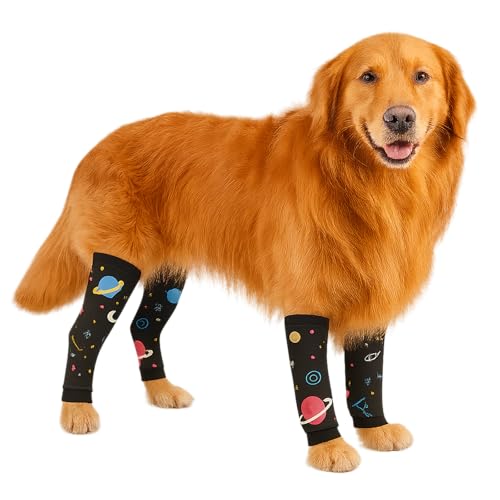 Petwarm Beinmanschetten für Hunde, 4-teiliges Set, Galaxie-Druck, weiche, elastische Anti-Biss-Beinabdeckungen für Hunde, Kegel-Alternative für Operationen und Gelenkentlastung, Schwarz, L Petwarm Beinmanschetten für Hunde, 4-teiliges Set, Galaxie-Druck, weiche, elastische Anti-Biss-Beinabdeckungen für Hunde, Kegel-Alternative für Operationen und Gelenkentlastung, Schwarz, L von PetWarm