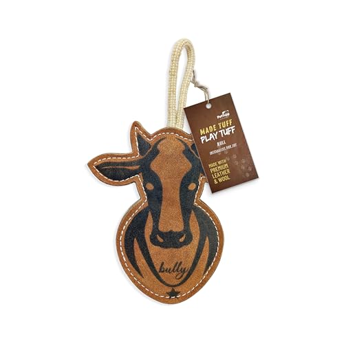 PetYupp Bull – komplett natürliches Echtleder & extra dicke Wolle Hunde-Kauspielzeug – perfekt für aggressive Kauer, zahnende Welpen & für kleine, mittelgroße und große Hunde – langlebig & langlebig PetYupp Bull – komplett natürliches Echtleder & extra dicke Wolle Hunde-Kauspielzeug – perfekt für aggressive Kauer, zahnende Welpen & für kleine, mittelgroße und große Hunde – langlebig & langlebig von PetYupp