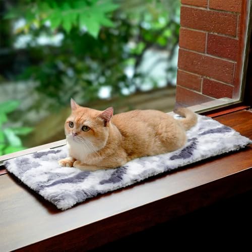 Petace Fensterliege für Katzen Selbstwärmende katzenbett Fensterbank rutschfest, Selbstheizende katzendecke für Fenster 60x24cm, weich und waschbarer Bezug grau Petace Fensterliege für Katzen Selbstwärmende katzenbett Fensterbank rutschfest, Selbstheizende katzendecke für Fenster 60x24cm, weich und waschbarer Bezug grau von Petace