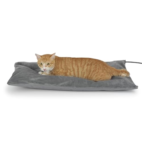 Petace Heizdecke Katze Outdoor, weiches Heizdecke Hund mit Schlauchwickel Kabel, Heizmatte für Katzen und Hunde, 70 x 40 cm, 50 Watt von Petace