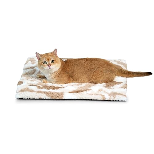Petace Wärmedecke Katze, Heizdecke für Katzen und Hunde, Selbstheizende Katzendecke für Innen- und Außenbereich, Anti-Slip selbstwärmende Heizmatte thermische Decke Haustier, 60×45cm, braun von Petace