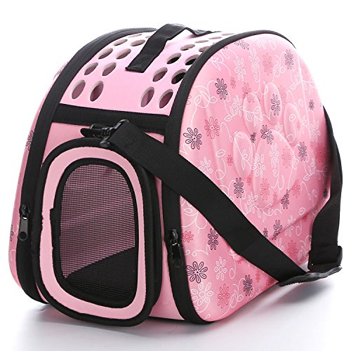 Faltbarer Tragekäfig für Haustiere, Hunde, Katzen, zusammenklappbar, Reisehütte, tragbare Haustier-Tragetasche, Outdoor-Schultertasche für Welpen, Hunde, Katzen, klein, mittel, großes Tier (M, Rosa) Faltbarer Tragekäfig für Haustiere, Hunde, Katzen, zusammenklappbar, Reisehütte, tragbare Haustier-Tragetasche, Outdoor-Schultertasche für Welpen, Hunde, Katzen, klein, mittel, großes Tier (M, Rosa) von Petall