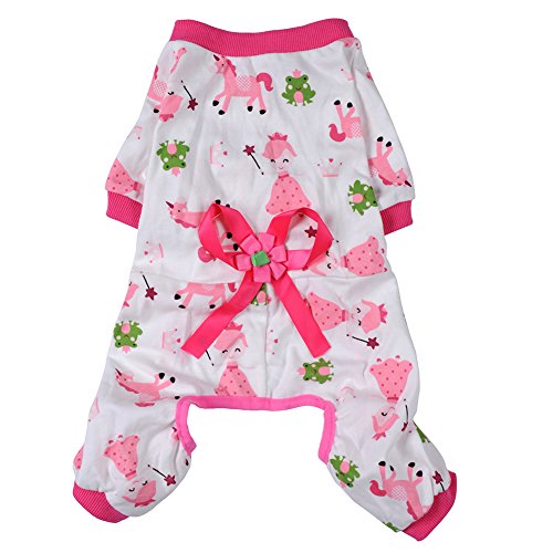 Haustier-Pyjama für Hunde, Schlafmantel, niedlicher Overall für kleine, mittelgroße und große Hunde und Katzen (M, Pink) von Petall