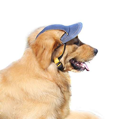Hundemütze für den Außenbereich, Denim-Kappe, Sommer-Sonnenschutz, Größe S von Petall