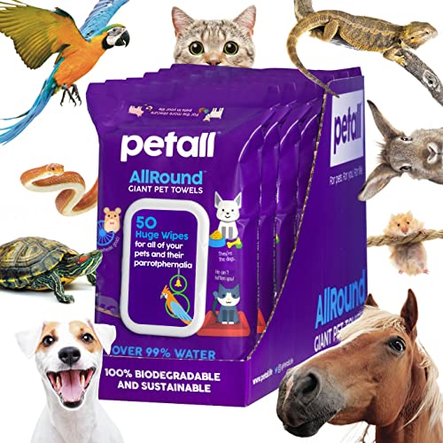 Pet Cleaning Wet Wipes 300 (6 x 50) Extra Large Thick Wipes - Hypoallergenic Pet Wipes - Biologisch abbaubare Haustiertücher - Hundetücher - Welpentücher - Katzentücher - Tücher für alle Haustiere Pet Cleaning Wet Wipes 300 (6 x 50) Extra Large Thick Wipes - Hypoallergenic Pet Wipes - Biologisch abbaubare Haustiertücher - Hundetücher - Welpentücher - Katzentücher - Tücher für alle Haustiere von Petall