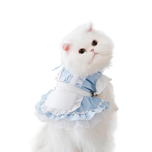 Petalum Elegantes Hochzeitskleid für Katzen, Welpen, Sommerkleid, Prinzessin, aus Spitze, Blumenmuster, niedlich, luxuriös, Kostüm Maid, mit Rüschen, Kostüm, Hausmädchen, Lolita, Gothic, für Kätzchen, Petalum Elegantes Hochzeitskleid für Katzen, Welpen, Sommerkleid, Prinzessin, aus Spitze, Blumenmuster, niedlich, luxuriös, Kostüm Maid, mit Rüschen, Kostüm, Hausmädchen, Lolita, Gothic, für Kätzchen, von Petalum