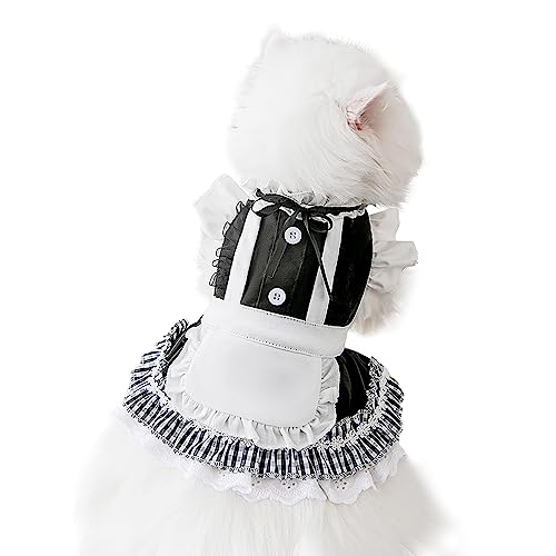 Petalum Elegantes Hochzeitskleid für Katzen, Welpen, Sommerkleid, Prinzessin, aus Spitze, Blumenmuster, niedlich, luxuriös, Kostüm Maid, mit Rüschen, Kostüm, Hausmädchen, Lolita, Gothic, für Kätzchen, Petalum Elegantes Hochzeitskleid für Katzen, Welpen, Sommerkleid, Prinzessin, aus Spitze, Blumenmuster, niedlich, luxuriös, Kostüm Maid, mit Rüschen, Kostüm, Hausmädchen, Lolita, Gothic, für Kätzchen, von Petalum