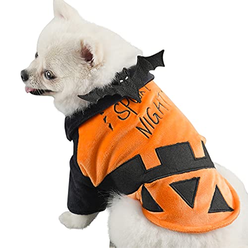 Petalum Halloween-Kostüm für Hunde und Katzen, Cosplay, kreativ, Kürbis, Kleidung, Flügel, Fledermaus, schick, Mantel für Welpen (2XL) von Petalum