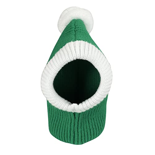 Petalum Haustier Strickmütze mit Bommel Weihnachtsmütze für Hunde Katze warm Wintermütze Schal Kopfbedeckung von Petalum