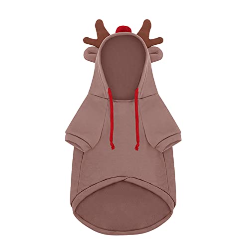 Petalum Hundemantel Hund Hoodie Warm Hundepulli Haustier Kapuzenpullis für Kleine Mittelgroße Hunde warm Hundebekleidung Braun Elch M Petalum Hundemantel Hund Hoodie Warm Hundepulli Haustier Kapuzenpullis für Kleine Mittelgroße Hunde warm Hundebekleidung Braun Elch M von Petalum