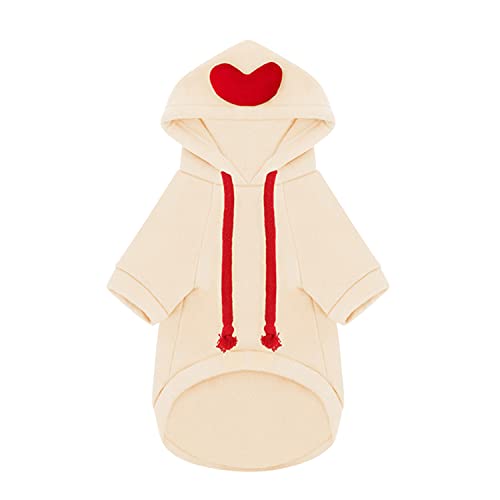 Petalum Hundemantel Hund Hoodie Warm Hundepulli Haustier Kapuzenpullis für Kleine Mittelgroße Hunde warm Hundebekleidung Rote Herz M von Petalum