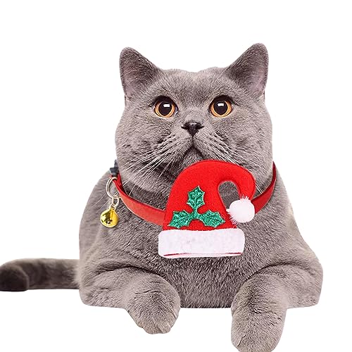 Petalum Weihnachtshalsband für Katzen und Hunde, 2 Stück, mit Fliege, Weihnachtsmann, für kleine bis mittelgroße Größe (Einheitsgröße, grüne Tanne, Stern-Anhänger) von Petalum