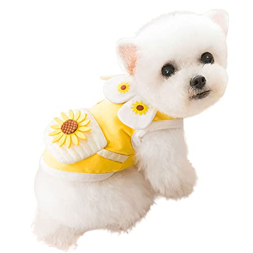 Petalum Weste Kleid für Hunde, Kleidung, Sommer, Haustiere, Rock, Prinzessin, Welpen, kleine Größe, Kostüm, leicht, Rüschen, Spitze, kariert, für Chihuahua, Teddy von Petalum