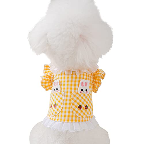 Petalum Weste Kleid für Hunde, Kleidung, Sommer, Haustiere, Rock, Prinzessin, Welpen, kleine Größe, Kostüm, leicht, Rüschen, Spitze, kariert, für Chihuahua, Teddy Petalum Weste Kleid für Hunde, Kleidung, Sommer, Haustiere, Rock, Prinzessin, Welpen, kleine Größe, Kostüm, leicht, Rüschen, Spitze, kariert, für Chihuahua, Teddy von Petalum