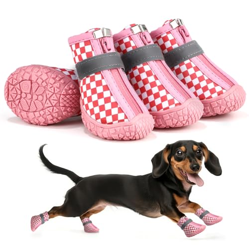 Hundeschuhe für kleine Hunde: mittelgroße Hundeschuhe für heißen Sommerpflaster, verschneite Wintertage, Harte Böden, Outdoor-Hundestiefel und Pfotenschutz zum Wandern und Laufen, 4 Stück Hundeschuhe für kleine Hunde: mittelgroße Hundeschuhe für heißen Sommerpflaster, verschneite Wintertage, Harte Böden, Outdoor-Hundestiefel und Pfotenschutz zum Wandern und Laufen, 4 Stück von Petanims