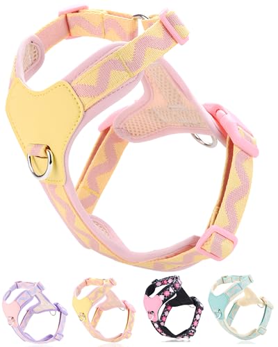Petank Hundegeschirr, kein Ziehen, mit 2 Leinenclips, leicht zu gehen, für kleine Hunde und Welpen, Rosa, XS Petank Hundegeschirr, kein Ziehen, mit 2 Leinenclips, leicht zu gehen, für kleine Hunde und Welpen, Rosa, XS von Petank