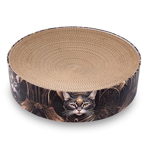 Petaureus Katzenkratzzylinder Kratzbrett mit austauschbarem Inlay 1920 Art Deko Design Stilvolles Kratzmöbel für Katzen Wendbare Kratzfläche Umweltfreundlich & langlebig Ø 40 cm, H 20 cm von Petaureus