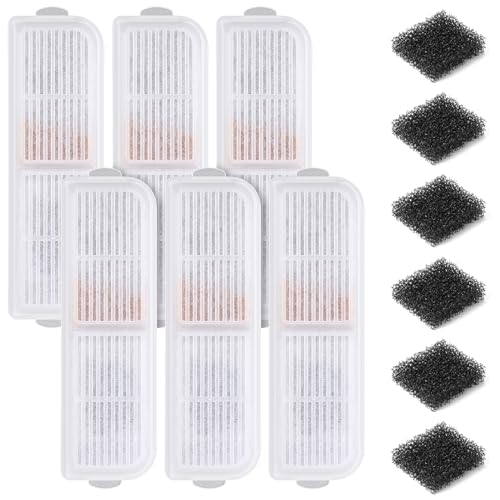 Petbank Katzenbrunnen Filter, 12 Stück Filter Katzenbrunnen, Ersatzfilter für Trinkbrunnen, Trinkbrunnen Filter für Katze mit Petbank Ersatzfilter Katzenbrunnen,6 Stück Filter und 6 Stück Schaumfilter von Petbank