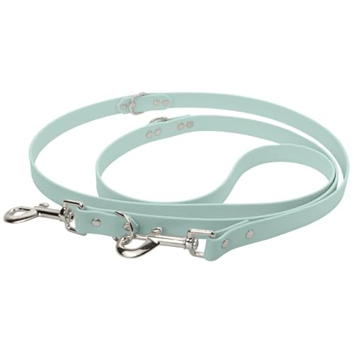 Petbo® 2m Führleine verstellbar (1m / 1,25m / 1,7m) | 19mm Breite für alle Hundegrößen | weich + leicht zu säubern | Verstellbare Hundeleine bis 2 Meter Länge (Pastell-Blau - Gurtband) von Petbo