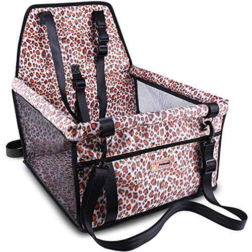 Petbobi Autositz für kleine Hunde, Hundeautositz, für kleine mittelgroße Hunde, 5-15 lbs, faltbarer Vordersitz-Sicherheit mit stabilem PVC-Rohrrahmen, atmungsaktives Netz, Leopardenmuster Petbobi Autositz für kleine Hunde, Hundeautositz, für kleine mittelgroße Hunde, 5-15 lbs, faltbarer Vordersitz-Sicherheit mit stabilem PVC-Rohrrahmen, atmungsaktives Netz, Leopardenmuster von Petbobi