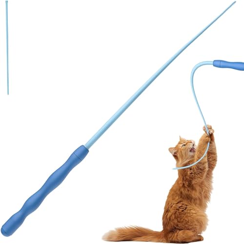 Petcronies Langlebige Silikon -Teaser -Katzen -Zauberstab Spielzeug, nachahmen Schlange oder Mausschwung Schwanz interaktiv für Innenkatzen und Kätzchen | Einfach zu reinigen | Ungiftig und geruchlos von Petcronies