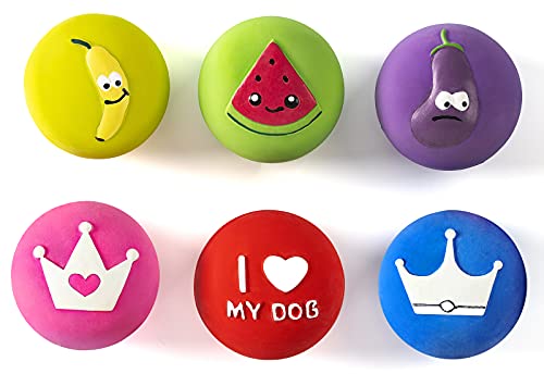 Petdoer Quietschende Hundespielzeugbälle für Welpen, kleine, mittelgroße Hunde, interaktives Apportierspiel, Fangball, weiches Latex-Gummi, langlebiges Hüpfen und lustiges Quietschspielzeug von Petdoer