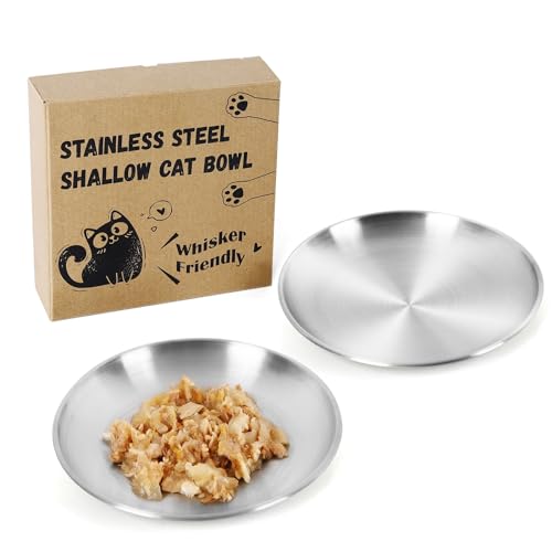Petdream 17,5 cm flaches Schnurrhaar-freundliches Katzenschüssel-Set, Edelstahl-Katzennäpfe, breiter Metall-Futternapf, Outdoor-Kätzchen, Nass- und Trockenfutter, 2 Schalen Petdream 17,5 cm flaches Schnurrhaar-freundliches Katzenschüssel-Set, Edelstahl-Katzennäpfe, breiter Metall-Futternapf, Outdoor-Kätzchen, Nass- und Trockenfutter, 2 Schalen von Petdream