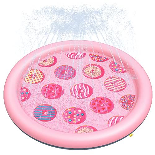 Peteast Hundepool für Große & Kleine Hunde & Kinder 67" Faltbarer Splash Sprinkler Pad, 0.58mm Verdickt Anti-Rutsch Hunde Wasserspielzeug, Umweltfreundlich Langlebig Planschbecken Hund Rosa Doughnut Peteast Hundepool für Große & Kleine Hunde & Kinder 67" Faltbarer Splash Sprinkler Pad, 0.58mm Verdickt Anti-Rutsch Hunde Wasserspielzeug, Umweltfreundlich Langlebig Planschbecken Hund Rosa Doughnut von Peteast