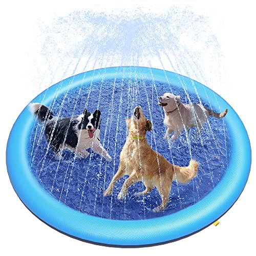Peteast Hundepool für Große & Kleine Hunde & Kinder 67" Faltbarer Splash Sprinkler Pad, 0.58mm Verdickt Anti-Rutsch Hunde Wasserspielzeug, Umweltfreundlich Langlebig Planschbecken Hund Peteast Hundepool für Große & Kleine Hunde & Kinder 67" Faltbarer Splash Sprinkler Pad, 0.58mm Verdickt Anti-Rutsch Hunde Wasserspielzeug, Umweltfreundlich Langlebig Planschbecken Hund von Peteast