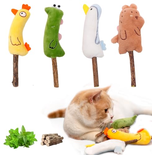 Petelligent 4 Stück Katzenminze Spielzeug mit Baldrian Stick Katzenminze Spielzeug mit verschiedenen niedlichen Tierstilen Plüsch Katzenspielzeug für Indoor Katzen Katze Kauspielzeug Kätzchen Petelligent 4 Stück Katzenminze Spielzeug mit Baldrian Stick Katzenminze Spielzeug mit verschiedenen niedlichen Tierstilen Plüsch Katzenspielzeug für Indoor Katzen Katze Kauspielzeug Kätzchen von Petelligent
