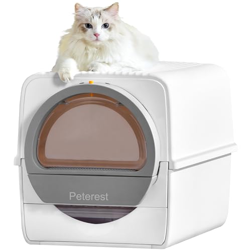 Peterest Selbstreinigende Katzentoilette, Geschlossen, Geruchshemmend, Groß, Manuell, Behälter für Katzenstreu und Hygienekästen, Weiß Peterest Selbstreinigende Katzentoilette, Geschlossen, Geruchshemmend, Groß, Manuell, Behälter für Katzenstreu und Hygienekästen, Weiß von Peterest