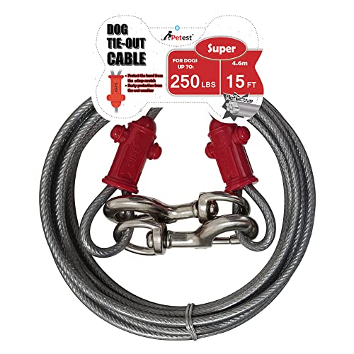 Petest Reflektierendes Kabel mit Crimpabdeckung für Superhunde bis 113,4 kg, 4,5 m von Petest