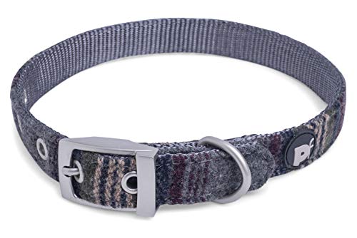 Petface Graues Tweed-Halsband, Größe S von Petface