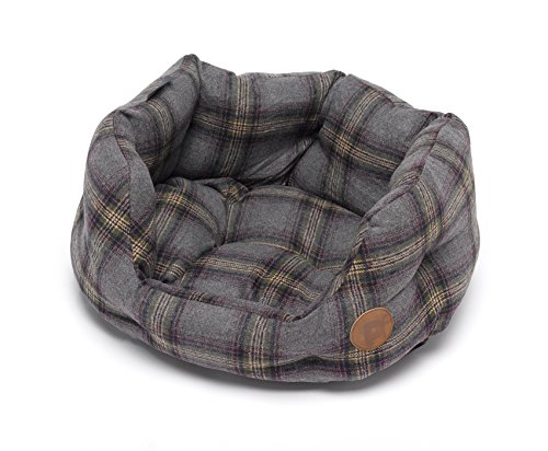 Petface Hundebett, oval, Tweed, Größe M, Grau von Petface