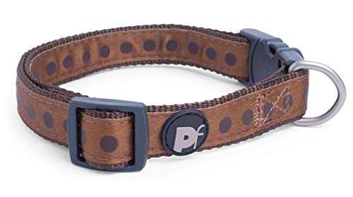 Petface Hundehalsband, Nylon, gepunktet Ton-in-Ton, mittelgroß, braun von Petface