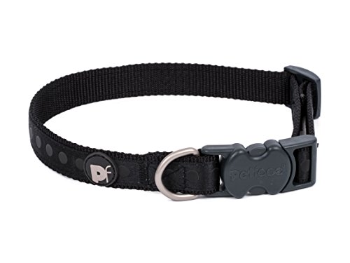 Petface Hundehalsband, Nylon, gepunktet Ton-in-Ton, mittelgroß, schwarz Petface Hundehalsband, Nylon, gepunktet Ton-in-Ton, mittelgroß, schwarz von Petface