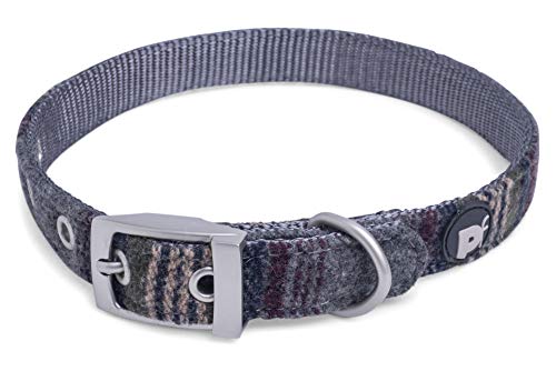 Petface Tweed-Halsband, Größe M, Grau von Petface