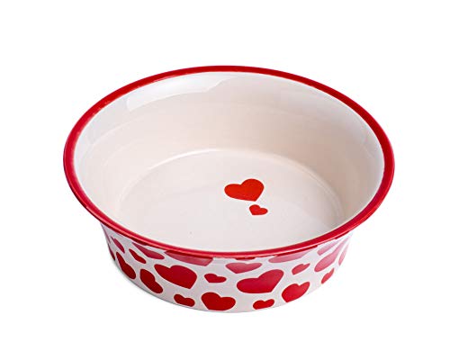 Petface Keramiknapf für Katzen, mit roten Herzen, ausgestellt, für Katzen von Petface