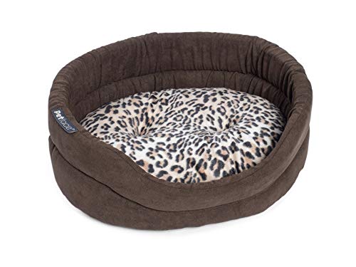 Petface Mollie's ovales Katzenkörbchen aus Wildlederimitat mit Leopardenmuster Petface Mollie's ovales Katzenkörbchen aus Wildlederimitat mit Leopardenmuster von Petface